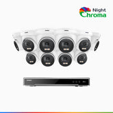 NightChroma<sup>TM</sup> NCK800 – 4K 16 Channel 10 Cameras PoE Security System, f/1.0 Super Aperture, Color Night Vision, 2CH 4K Decoding Capability, Human & Vehicle Detection, Intelligent Behavior Analysis, Built-in Mic, 124° FoV, , All-Metal Housing
